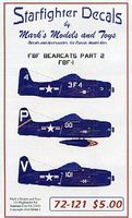 Starfighter F8F Bearcats F8F1 Pt.2 Decals Plastic Model Aircraft Decal 1/72 #72121 Starfighter F8F Bearcats F8F1 Pt.2 Decals Plastic Model Aircraft Decal 1/72 #72121