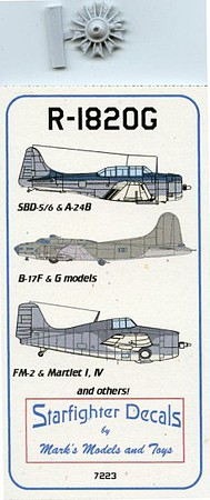 Starfighter 1/72 R1820G Engine for SBD5/6, A24B, B17F/G, FM2, Martlet I/IV & more (Resin)