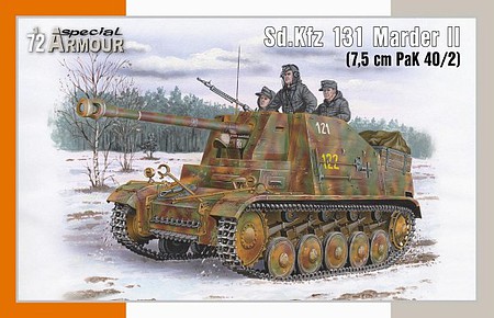 Special SdKfz 131 Marder II Tank with 7.5cm Pak 40/2 Gun Plastic Model Tank Kit 1/72 #172020