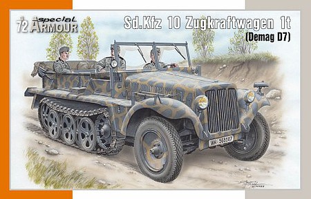 Special SdKfz 10 Zugkraftwagen 1t German Halftrack Plastic Model Military Vehicle Kit 1/72 #172021