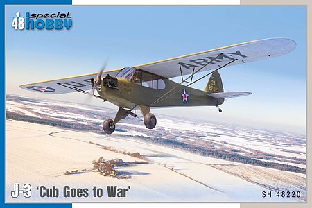 Special J-3 Cub Goes to War Plastic Model Airplane Kit 1/48 Scale #48220