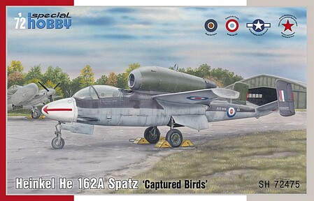 Special Heinkel He 162A Spatz Captured Birds Plastic Model Airplane Kit 1/72 Scale #72475