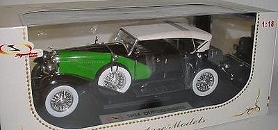 Sig 1934 Duesenburg (Green/Black) Diecast Model Car 1/18 Scale #18110