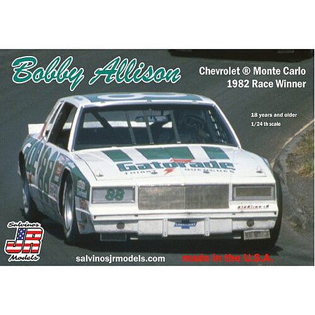 Salvinos 82 Bobby Allison Flat Nose Gatorade Monte Carlo Plastic Model Racecar Kit 1/24 Scale #14214