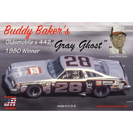 Salvinos Buddy Baker 1980 Gray Ghost Oldsmobile Plastic Model Racecar Kit 1/25 Scale #1806