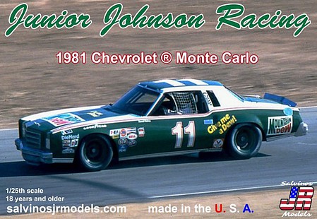 Salvinos Darrell Waltrip #11 Chevrolet Monte Carlo 1981 Plastic Model Racecar Kit 1/25 Scale #19811