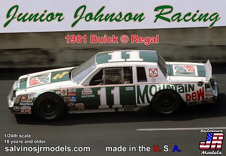 Salvinos Darrell Waltrip #11 Buick Regal Cup Champion Plastic Model Racecar Kit 1/24 Scale #19815