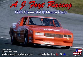 Salvinos AJ Foyt Racing #14 1983 Chevrolet Monte Carlo Plastic Model Racecar Kit 1/24 Scale #19832