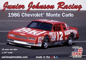 Salvinos Neil Bonnet #12 Bud Chevrolet Monte Carlo 1986 Plastic Model Racecar Kit 1/24 Scale #19862