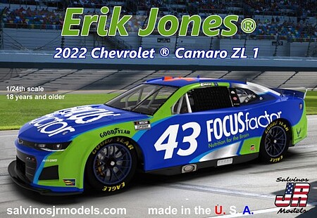 Salvinos 2022 NASCAR Next Gen Chevrolet Camaro ZL1 Plastic Model Racecar Kit 1/24 Scale #2022ejp