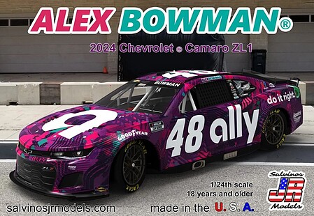 Salvinos 1/24 Alex Bowman 2024 NASCAR Chevrolet Camaro ZL1 Race Car (Primary Livery) (Ltd Prod)