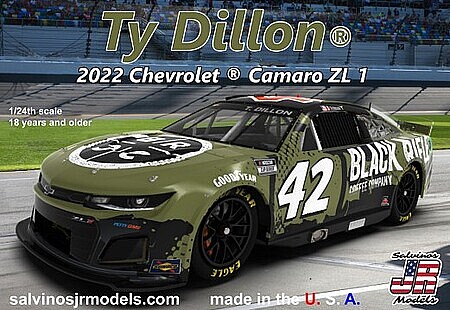 Salvinos 2022 Camaro Ty Dillon Black Rifle Plastic Model Car Kit 1/24 Scale #31607