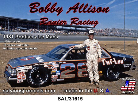 Salvinos 1981 Pontiac LeMans Bobby Allison #28 Plastic Model Car Kit 1/24 Scale #31615