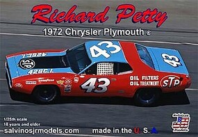 Salvinos 1972 Plymouth Chrysler Daytona Richard Petty #43 Plastic Model Car Kit 1/24 Scale #38803