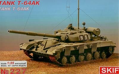 Skif T64AK Soviet Commander Tank with Rubber Tracks Plastic Model Tank Kit 1/35 Scale #227