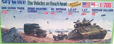 Skywave WWII Vehicles on Beach Head (Re-Issue) Plastic Model Military Vehicle Kit 1/700 Scale #6