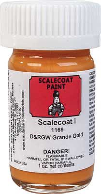Scalecoat Scalecoat I Railroad Paint 1oz  29.6ml Denver & Rio Grande Western Grande Gold