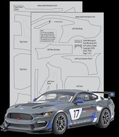 Scale-Motor Mustang GT4 Carbon Fiber Full Jacket Twill Weave Pewter Plastic Acc. Kit 1/12 Scale #7056