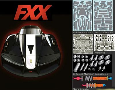 Scale-Motor Ferrari FXX Carbon Fiber Super Detail Kit TAM Plastic Model Vehicle Accessory 1/24 #8010