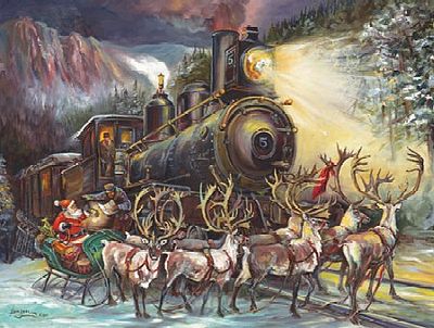 Sunsout Santa with Sleigh asking Loco Directions Christmas 500pcs Jigsaw Puzzle 0-599 Piece #76010