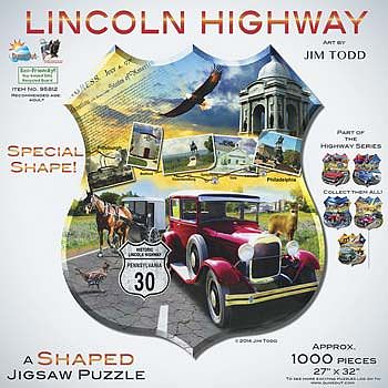 Sunsout Lincoln Highway 1000pcs Shaped Jigsaw Puzzle 600-1000 Piece #95812