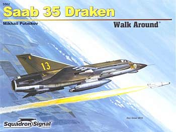 Squadron Saab 35 Draken Walk Around Authentic Scale Model Airplane Book #5562