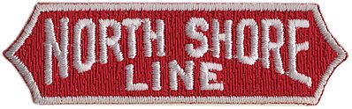 Sundance Chicago, North Shore & Milwaukee (Red, White) 2-5/8 Horizontal Cloth Railroad Patch #72052