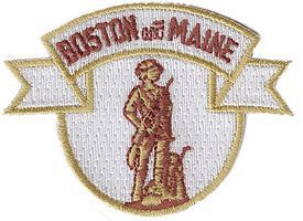 Sundance Boston & Maine (Minuteman, White, Maroon, Yellow) 2-1/2'' Cloth Railroad Patch #73007 Sundance Boston & Maine (Minuteman, White, Maroon, Yellow) 2-1/2'' Cloth Railroad Patch #73007