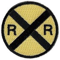 Railroad Crossing (RXR Advance Warning, Yellow, Black) 2'' Cloth Railroad Patch #76064
