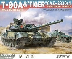 Suyata T90A Main Tank & Tiger GAZ233014 Armored Vehicle Plastic Model Military Vehicle 1/48 #no2