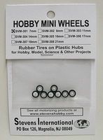 Stevens-Motors 7mm Rubber Tires on Plastic Hubs (8) Stevens-Motors 7mm Rubber Tires on Plastic Hubs (8)