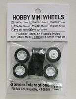 Stevens-Motors 21mm Rubber Tires on Plastic Hubs (8) Stevens-Motors 21mm Rubber Tires on Plastic Hubs (8)
