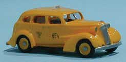Sylvan 1937 Yellow Taxi Kit HO Scale Model Railroad Vehicle #v044