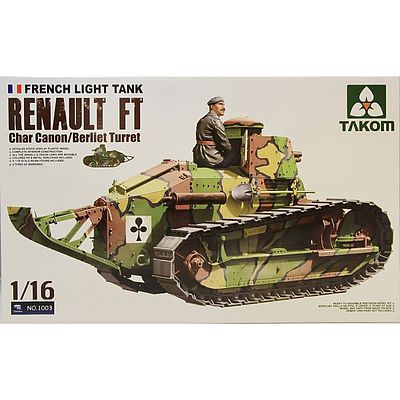 Takom Renault Ft Char Cannon/Berliet Turret Plastic Model Military Vehicle Kit 1/16 Scale #1003