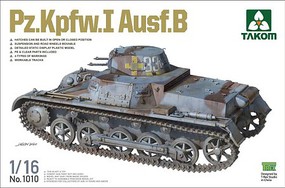 Takom PzKpfw I Ausf B Tank Plastic Model Military Vehicle Kit 1/16 Scale #1010