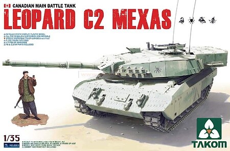 Takom Canadian MBT Leopard C2 Mexas Plastic Model Military Vehicle Kit 1/35 Scale #2003