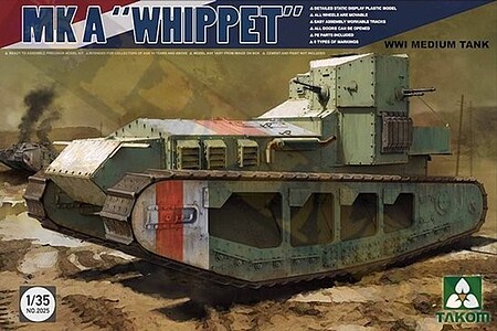 Takom WWI MK A Whippet Plastic Model Military Vehicle Kit 1/35 Scale #2025