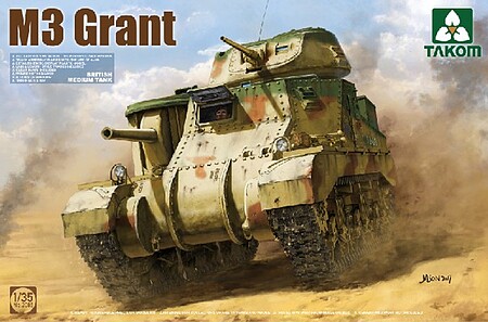 Takom British M3 Grant Medium Tank Plastic Model Military Tank Kit 1/35 Scale #2086