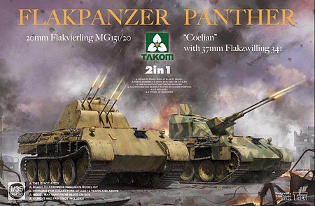 Takom Flakpanzer Panther 20mm Flakvierling MB151/20 & Coelian Plastic Model Tank Kit 1/35 #2105