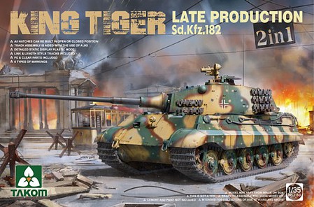Takom King Tiger SdKfz 182 Late Production Heavy Tank Plastic Model Tank Kit 1/35 Scale #2130