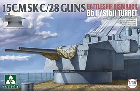Takom Bismarck 15CMSKC/28Guns & BbII/StbII Turret Plastic Model Ship Accessory 1/35 Scale #2147