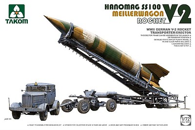 Takom WWII German V2 Rocket Transporter/Erector Plastic Model Military Vehicle Kit 1/72 #5001