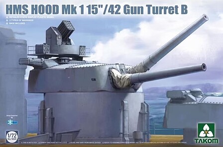 Takom 1/72 HMS Hood British Battlecruiser w/Mk1 15/42 Gun Turret B (New Tool)