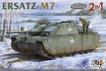 Takom Ersatz M7 Tank (2 in 1) Plastic Model Military Vehicle 1/35 Scale #8007