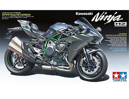 Tamiya Kawasaki Ninja H2 Carbon Motorcycle Plastic Model Motorcycle Kit 1/12 Scale #14136