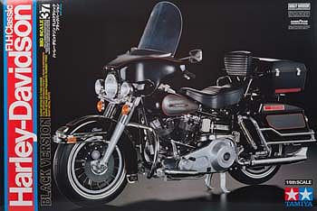 Tamiya Harley Davidson FLH Classic Black Bike Plastic Model Motorcycle Kit #16037