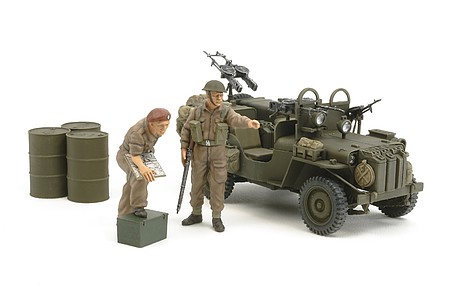 Tamiya British SAS Commando 1944 w/2 Figure Plastic Model Military Vehicle Kit 1/35 Scale #25152