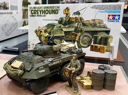 Tamiya U.S. M8 Lt Armored Car Greyhound Combat Plastic Model Military Vehicle 1/35 Scale #25196