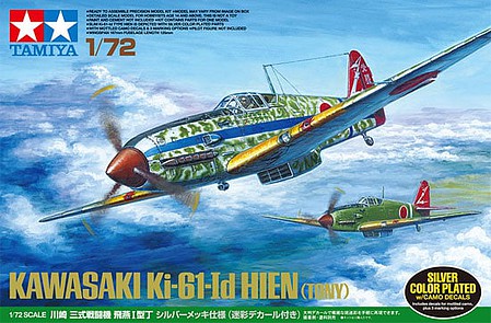 Tamiya Kawasaki Ki-61-ld Hien, Silver Plated/Ltd Ed Plastic Model Aircraft Kit 1/72 Scale #25420