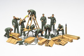 WWII German Tank Crew Field Maint Set Plastic Model Military Figure Kit 1/48 Scale #32547